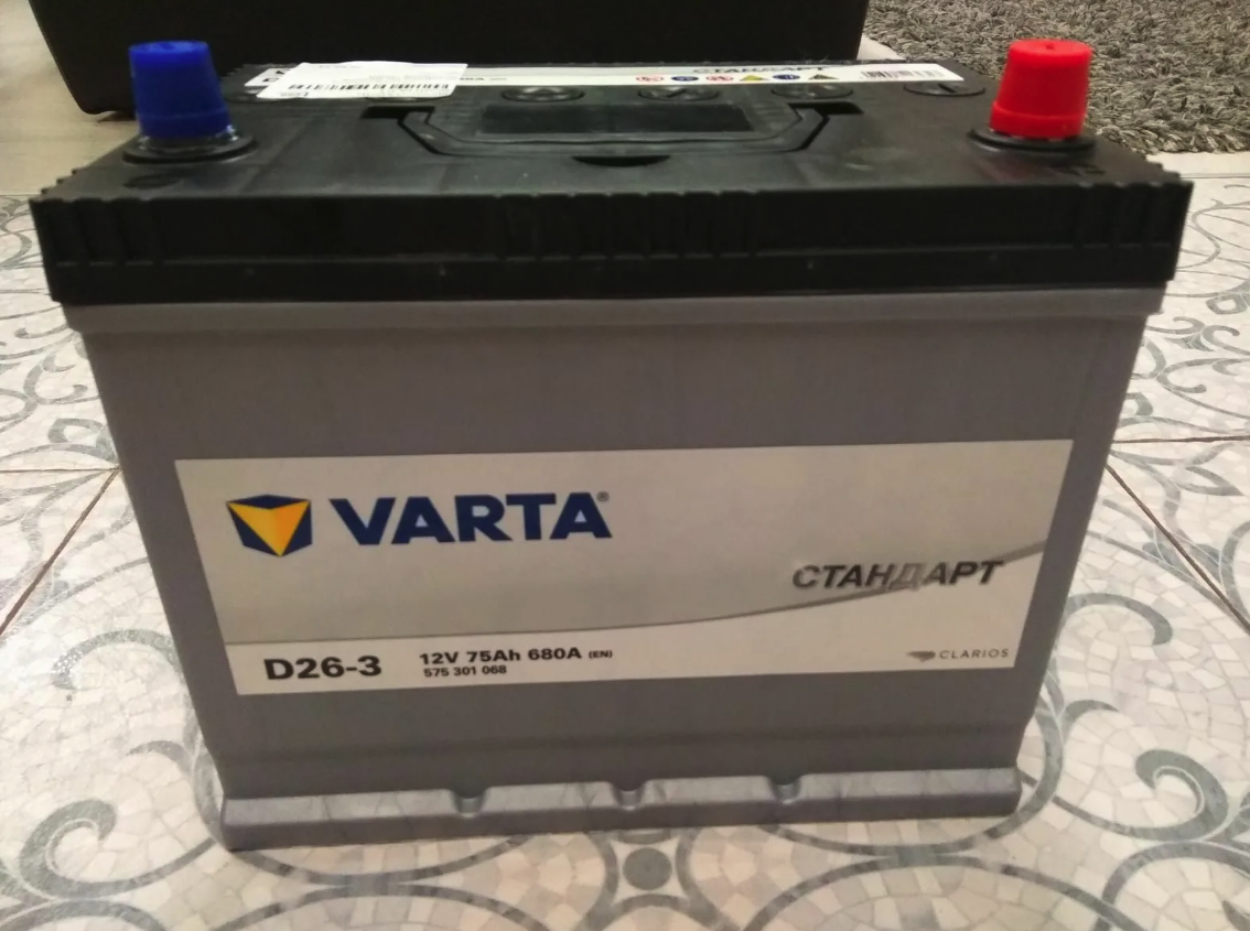 Аккумулятор автомобильный 75 обратная. Varta стандарт d26-3. Varta стандарт/ 75ah d26-3. Аккумулятор Varta 75 Ah стандарт Азия. Varta стандарт 6ct75.0.
