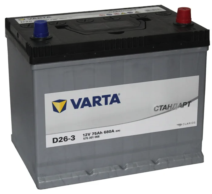 Аккумулятор стандарт. Varta стандарт d26-3. Varta a3703100g. 75ач Varta l3. АКБ варта стандарт 75 а/ч.